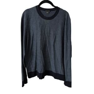 Theory Mens Large Riland TW Sweater Blue Crewneck Wool New Sovereign Pullover